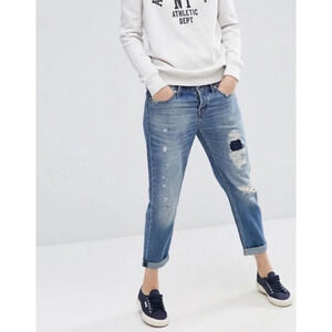 Abercrombie + Fitch 100% Cotton Distressed Boyfriend Straight Jeans - Size 2